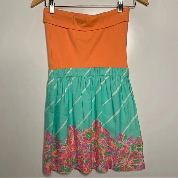Lilly Pulitzer Fleur Crash Landing Strapless Dress Size XS - Picture 3 of 6